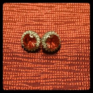 Manufactured Pink Sapphire Pierced Earrings
